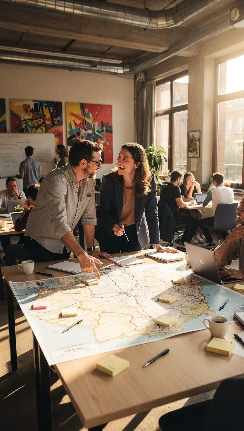 Nahaufnahme von gedrucktem Reiseplan mit klarer Routenübersicht und wichtigen Reisedetails.